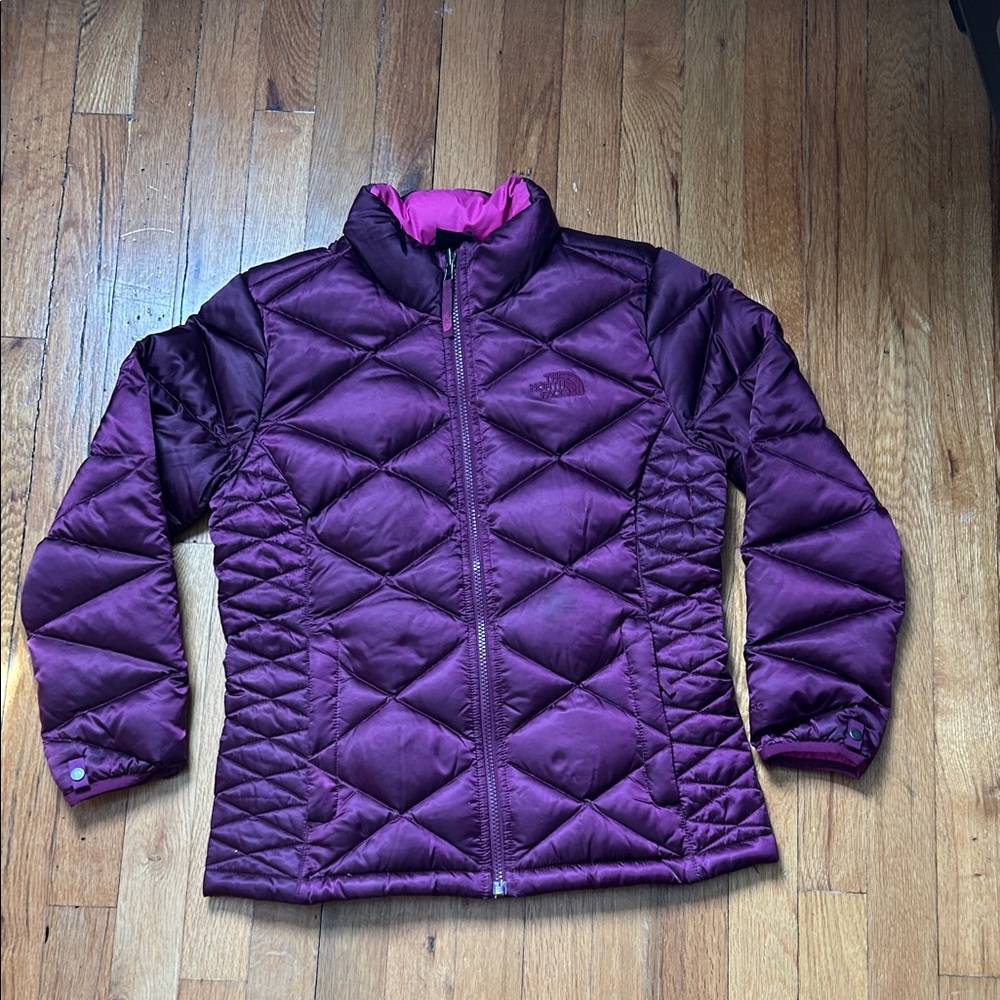 Girls Size 14/16 Purple Quilted The North Face Jacket